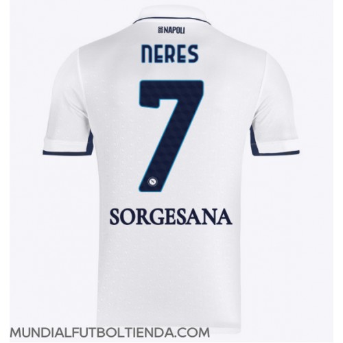 Camiseta SSC Napoli David Neres #7 Segunda Equipación Replica 2024-25 mangas cortas